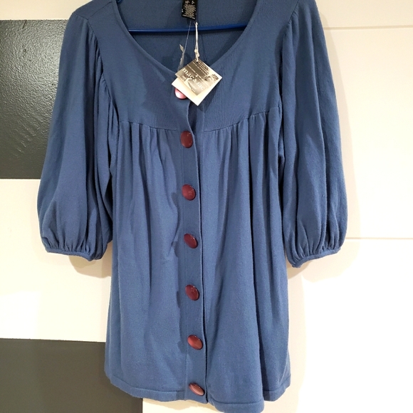 BNWT MAC & JAC tunic button puff-sleeve top (S) - Picture 1 of 6